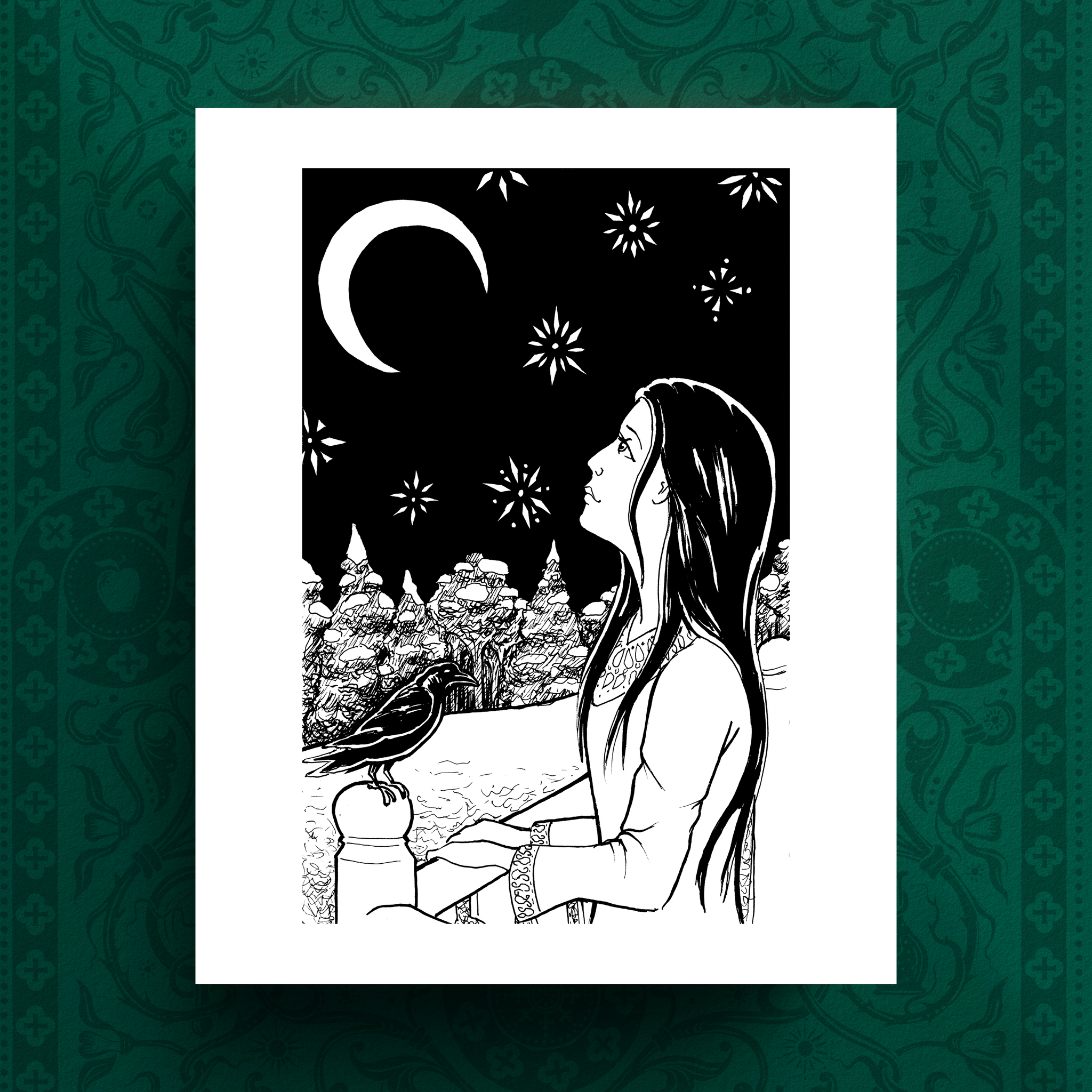 Snow White Staring at the Stars Signed - 8"x10" Art Print